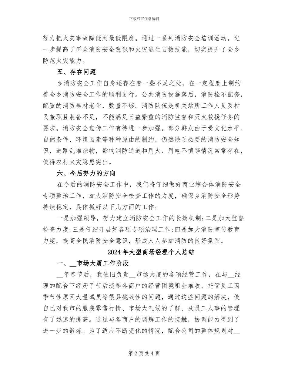 2024年大型商业综合体消防安全整治总结_第2页