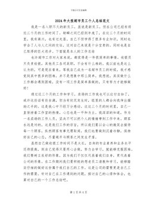 2024年大型超市员工个人总结范文