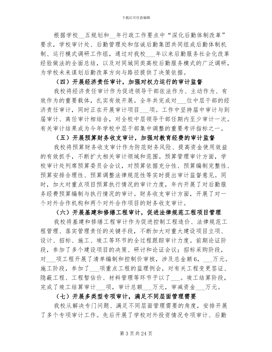 2024年大学内部审计工作总结_第3页
