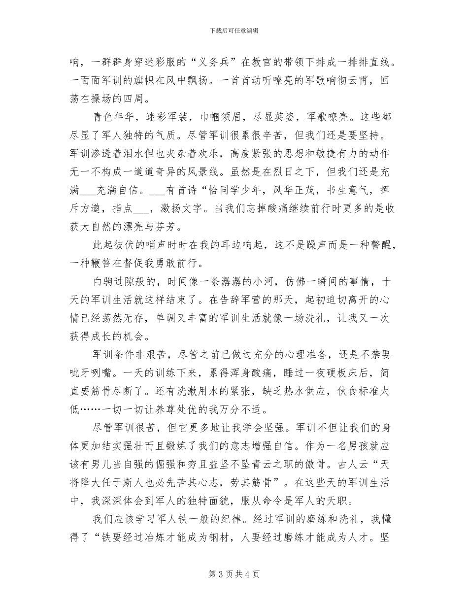 2024年大学军训个人工作总结_第3页