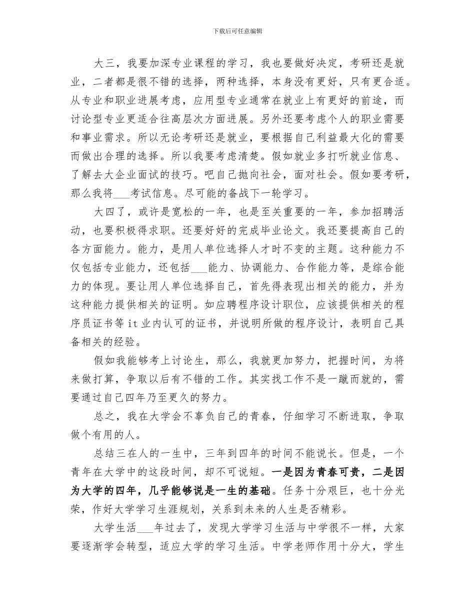 2024年大学四年学习总结范文_第3页