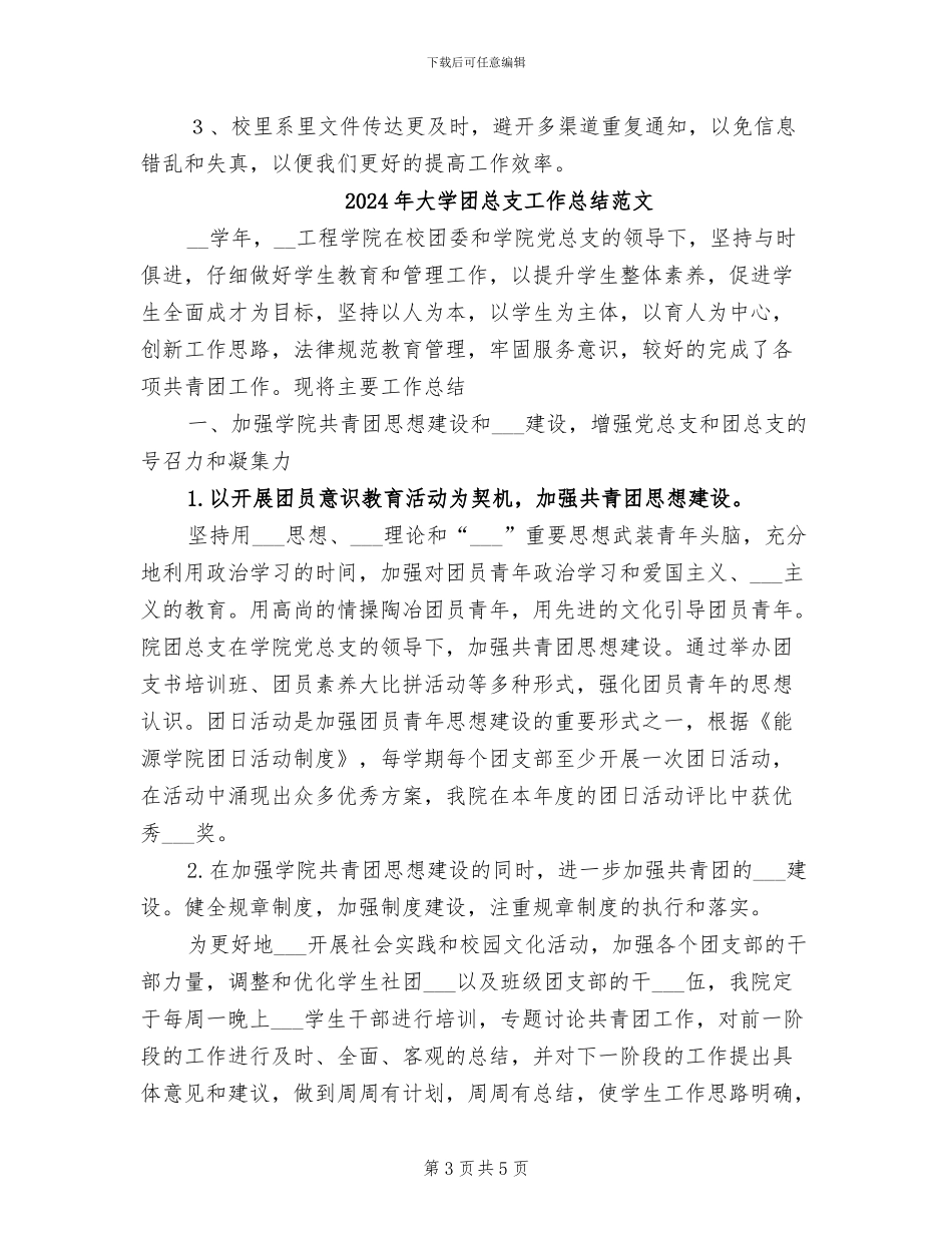 2024年大学团总支工作总结_第3页