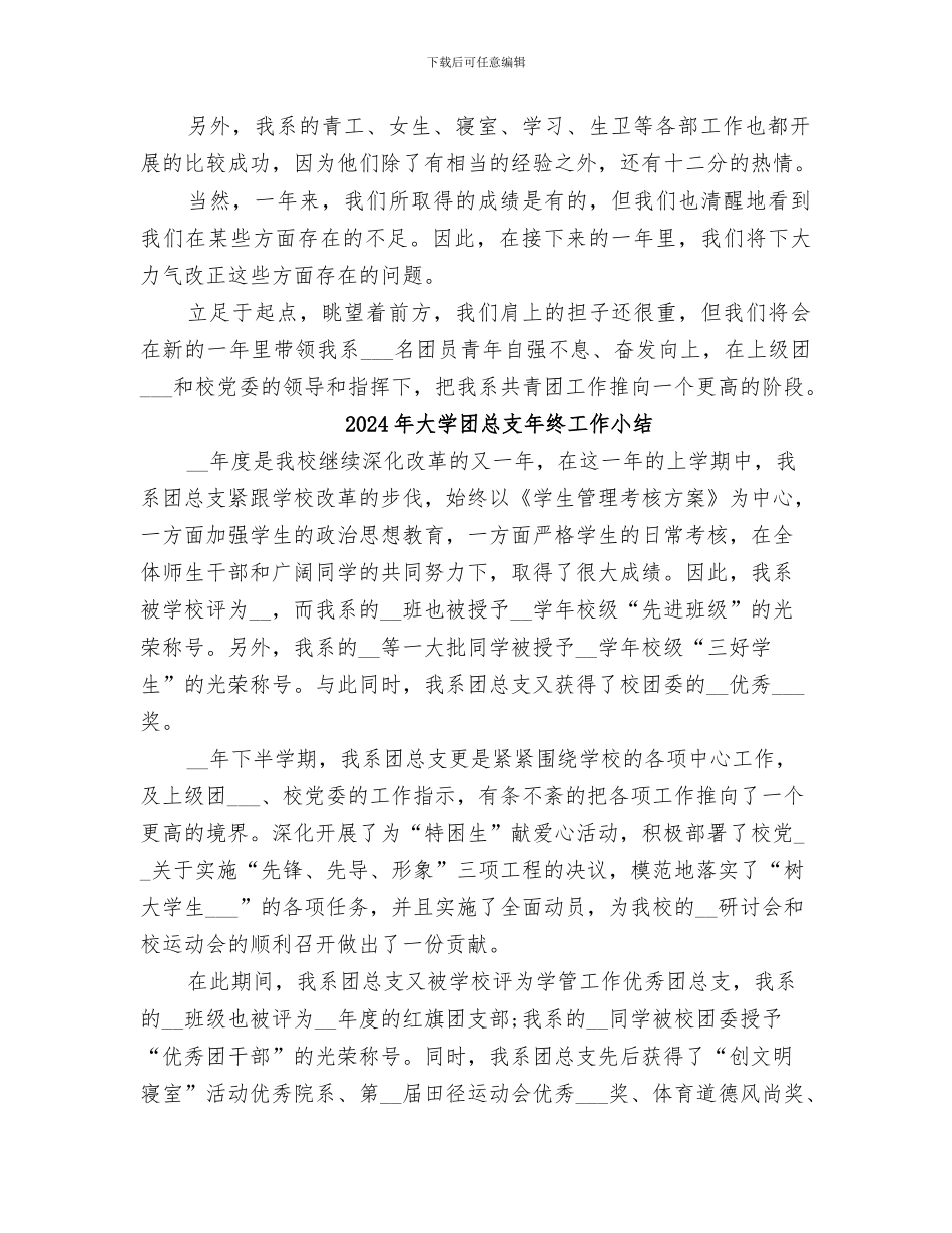 2024年大学团总支年终个人工作总结_第2页