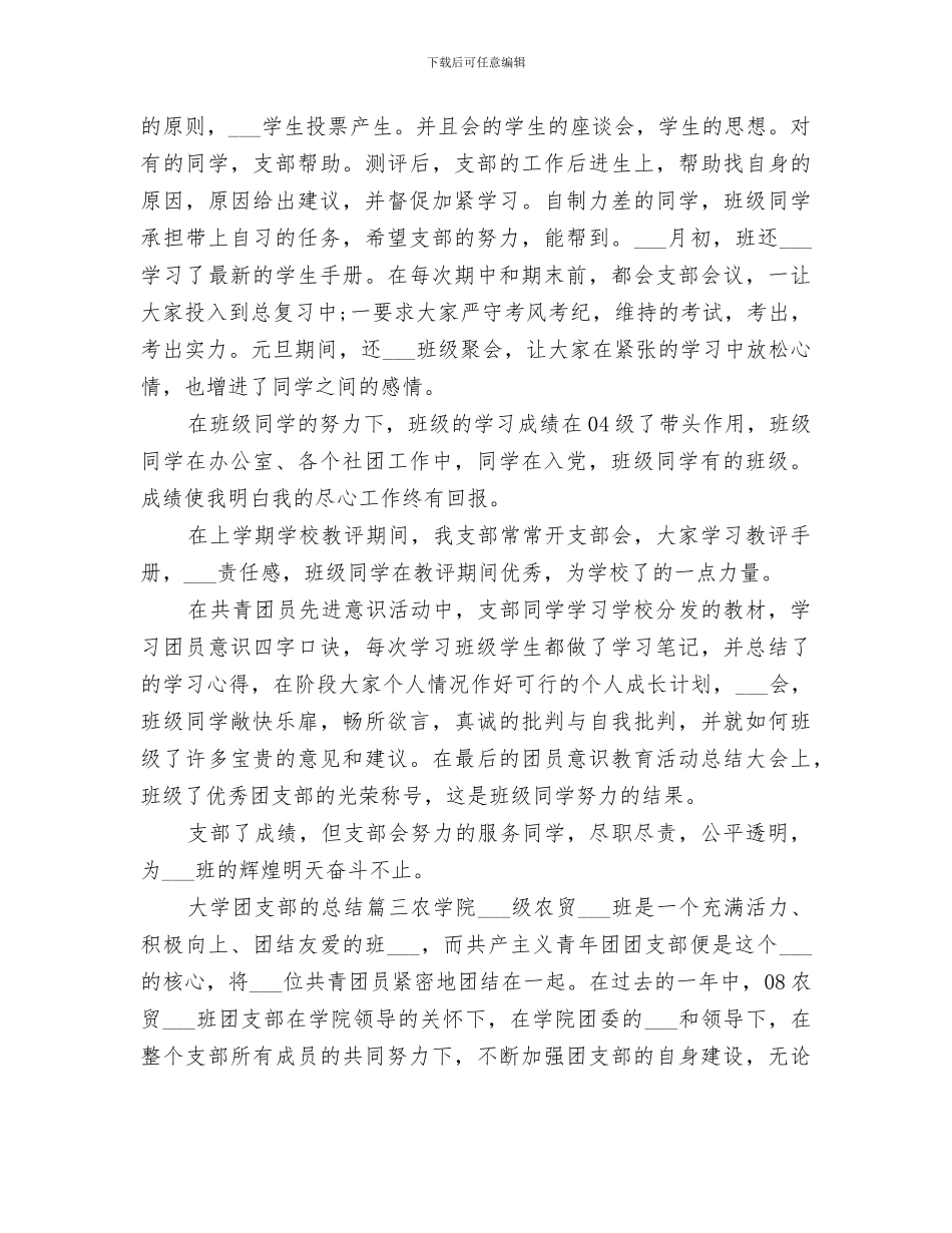 2024年大学团支部的总结范文_第3页