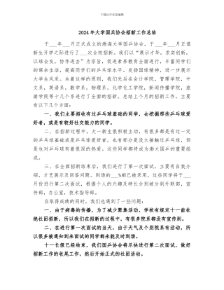 2024年大学国兵协会招新工作总结