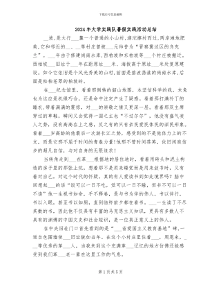 2024年大学实践队暑假实践活动总结