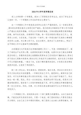 2024年大学年度学期总结