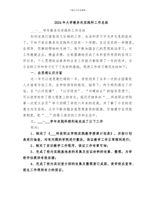 2024年大学教务处实践科工作总结
