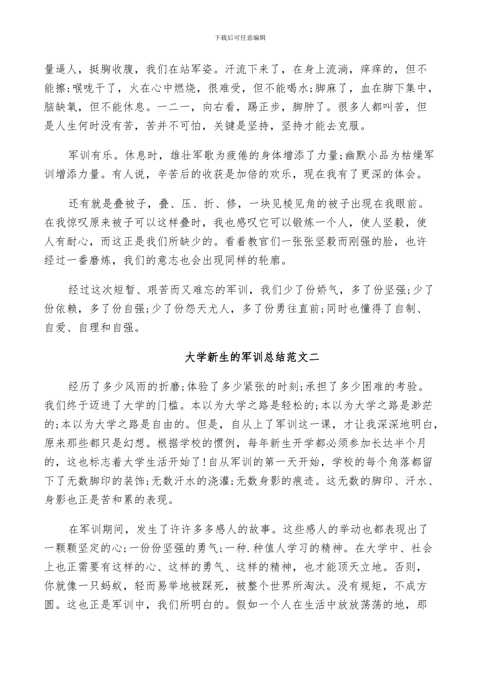 2024年大学新生的军训总结_第3页