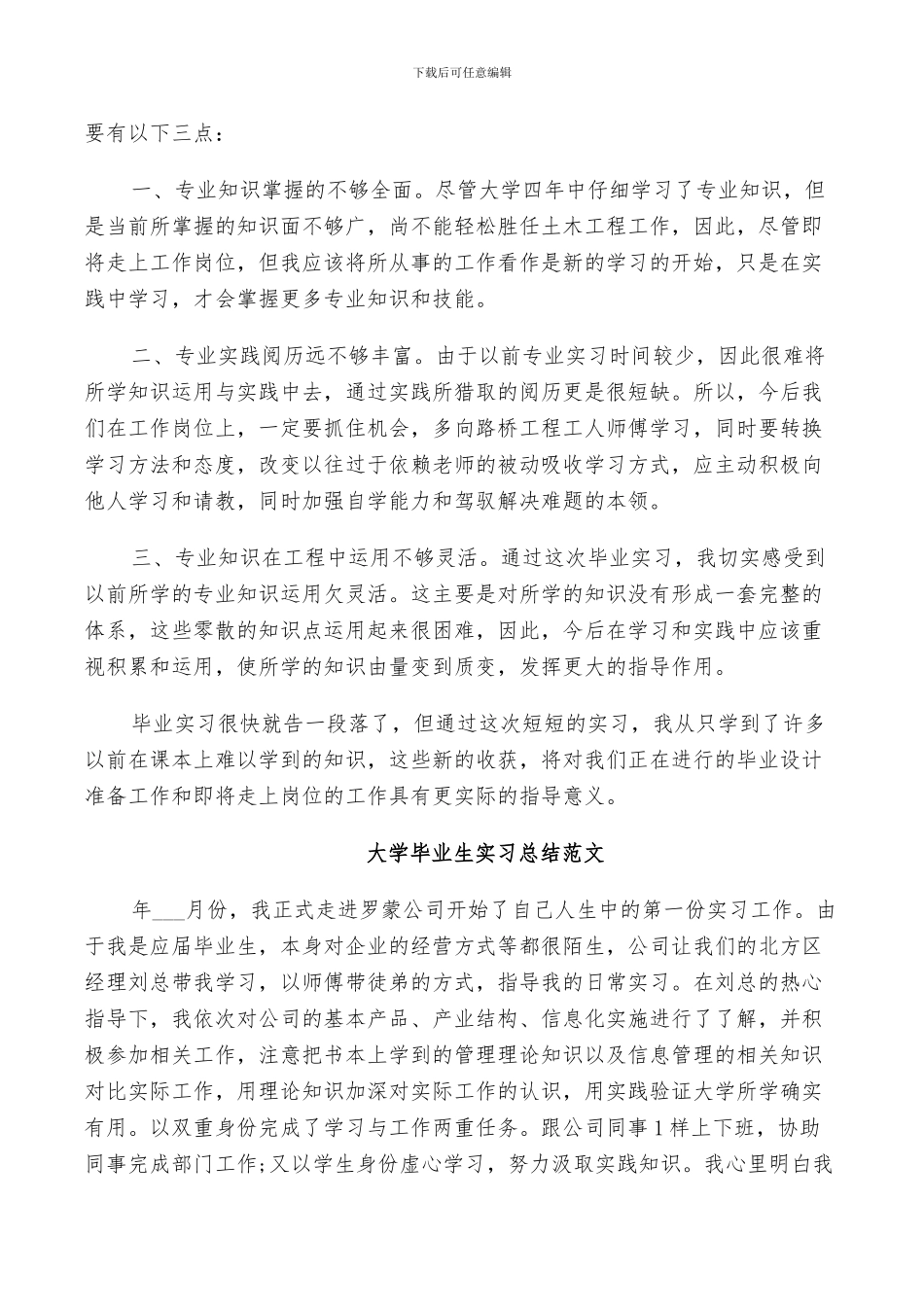 2024年大学毕业生实习总结精选范文_第3页