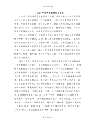 2024年大学生假期实习小结