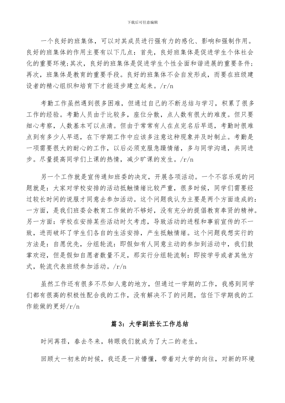 2024年大学生副班长个人总结_第3页