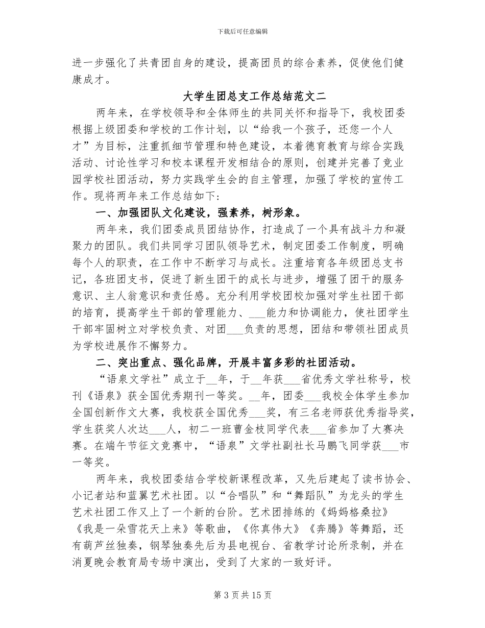 2024年大学生团总支工作总结_第3页