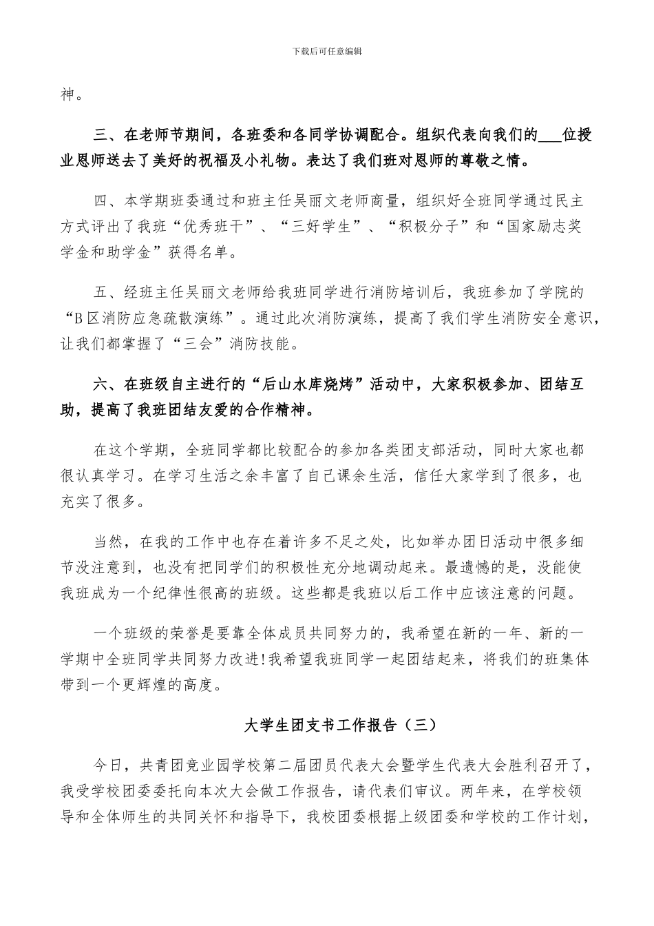 2024年大学生团支书个人年度工作总结_第3页