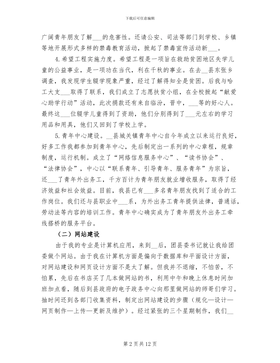 2024年大学生志愿者个人总结范文_第2页