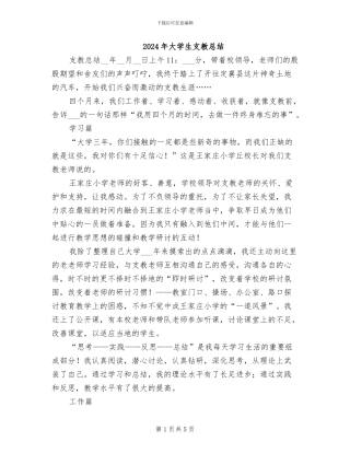 2024年大学生支教总结