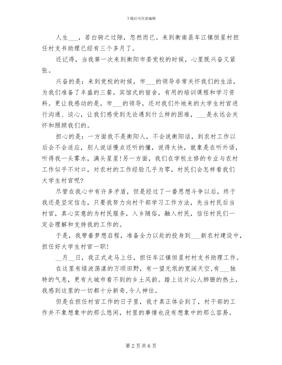 2024年大学生村官年终个人工作总结范文_第2页