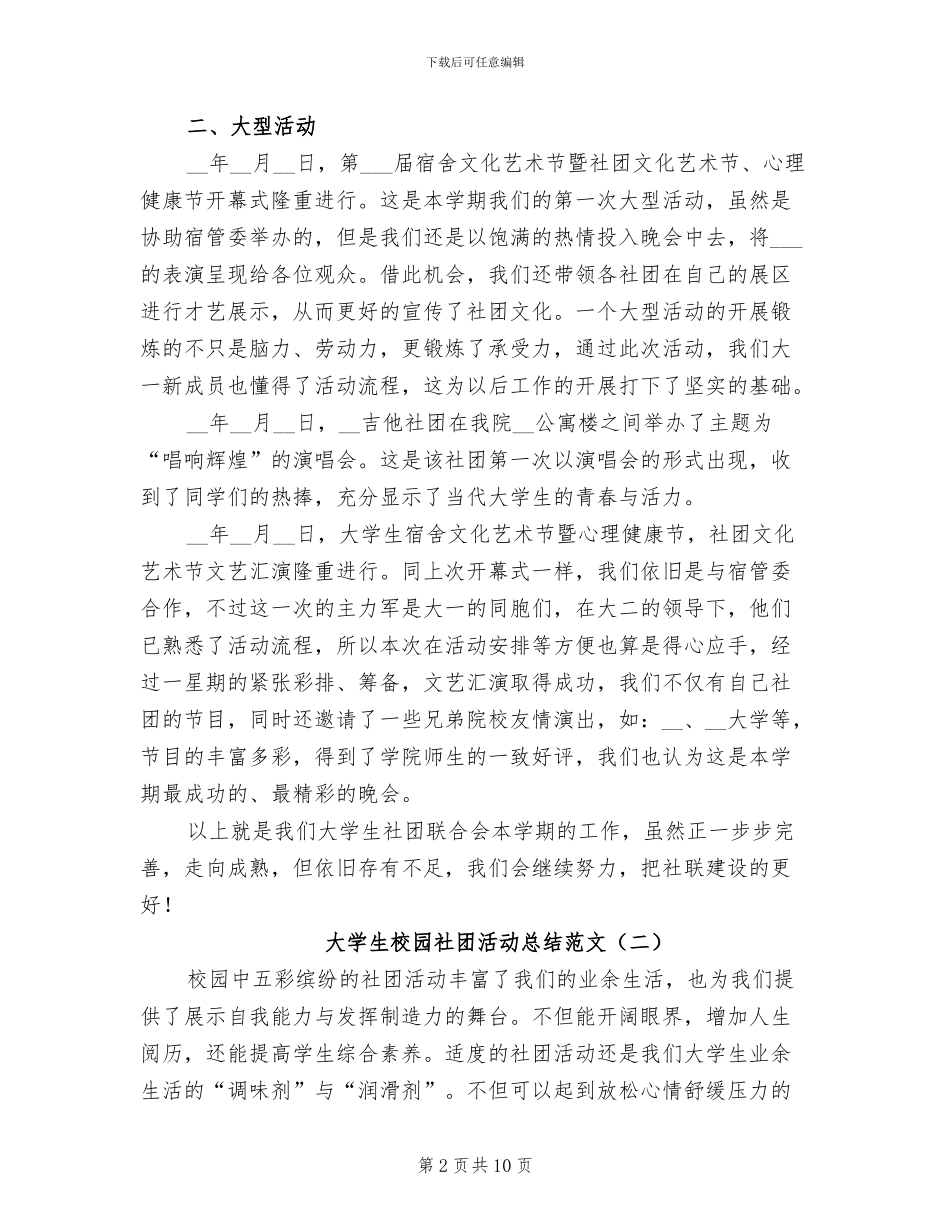 2024年大学生校园社团活动总结_第2页