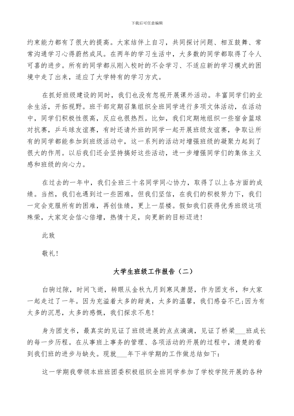 2024年大学生班级年度工作总结_第2页
