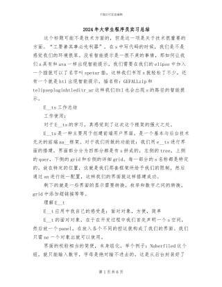 2024年大学生程序员实习总结