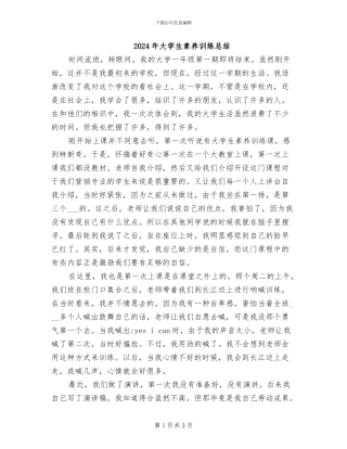 2024年大学生素质训练总结