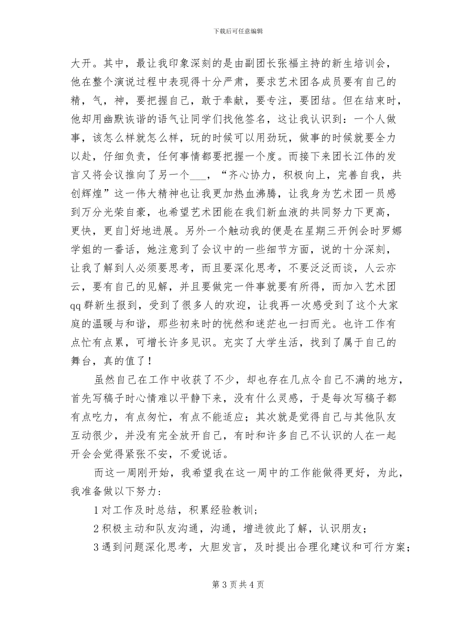 2024年大学生艺术团宣讲队采编组工作总结_第3页