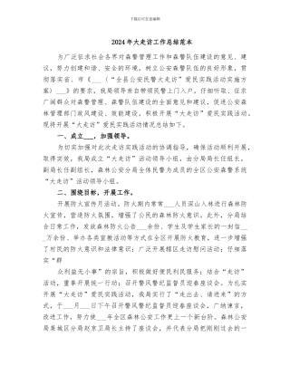 2024年大走访工作总结范本