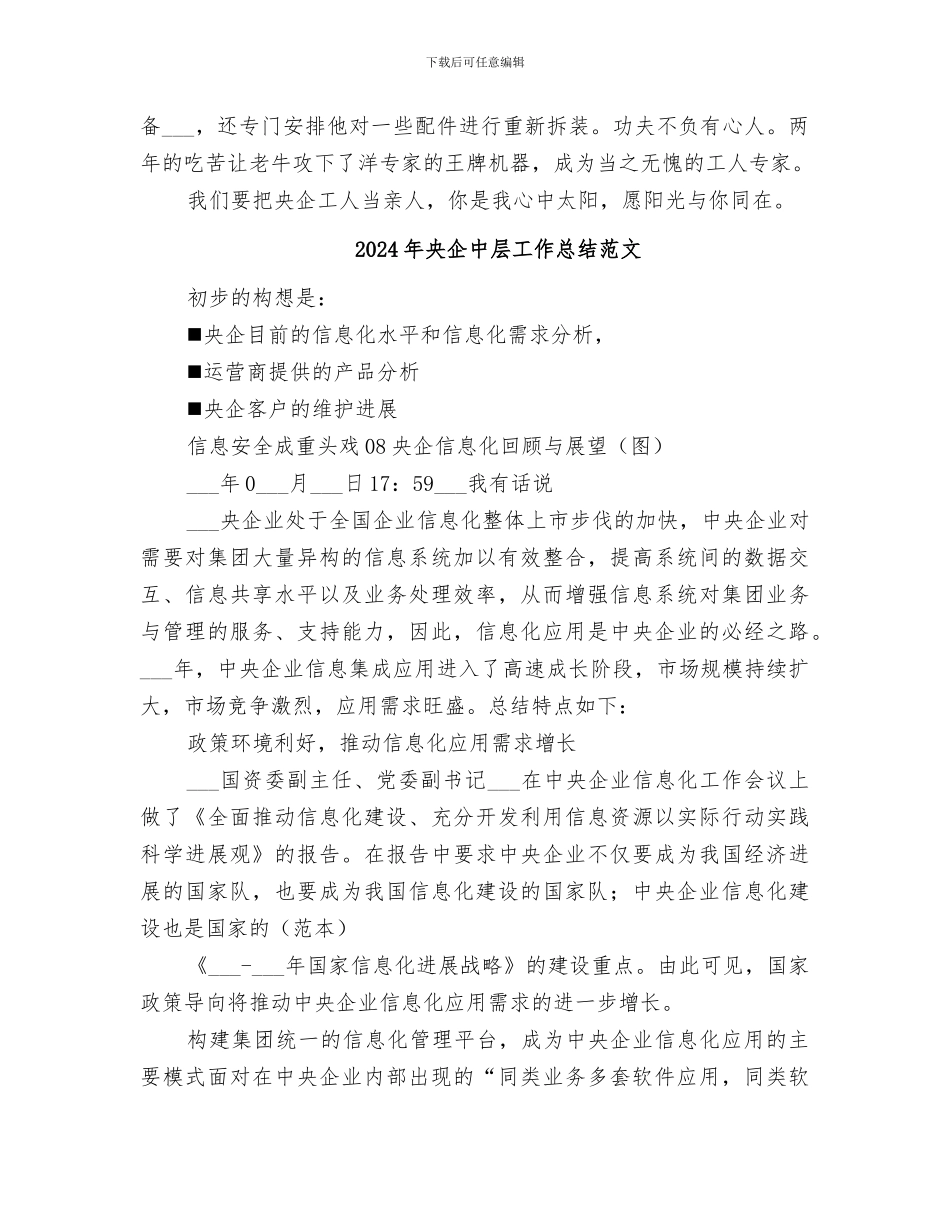 2024年央企中层工作总结_第2页