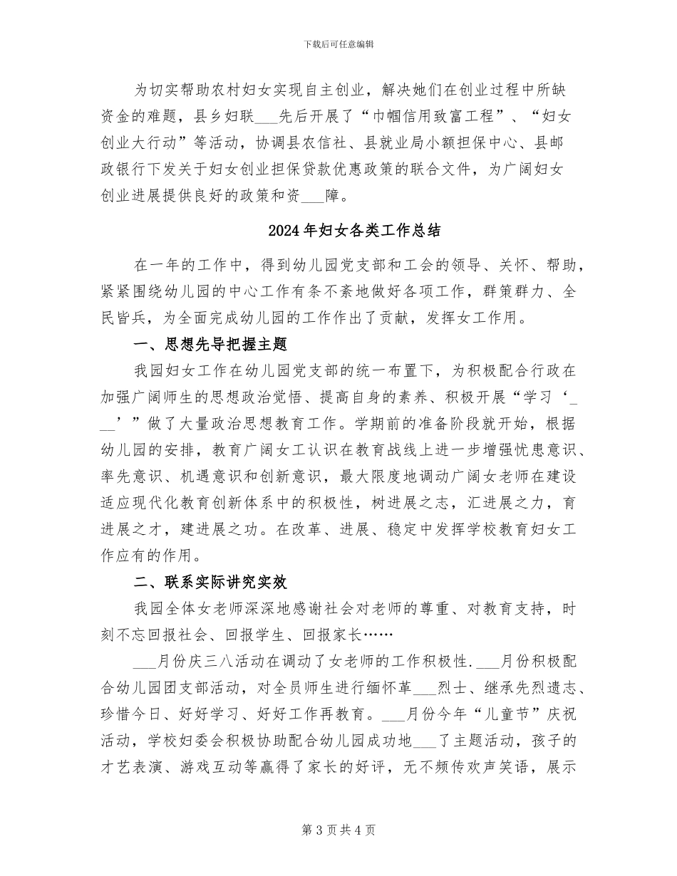 2024年妇女创业就业总结汇报_第3页
