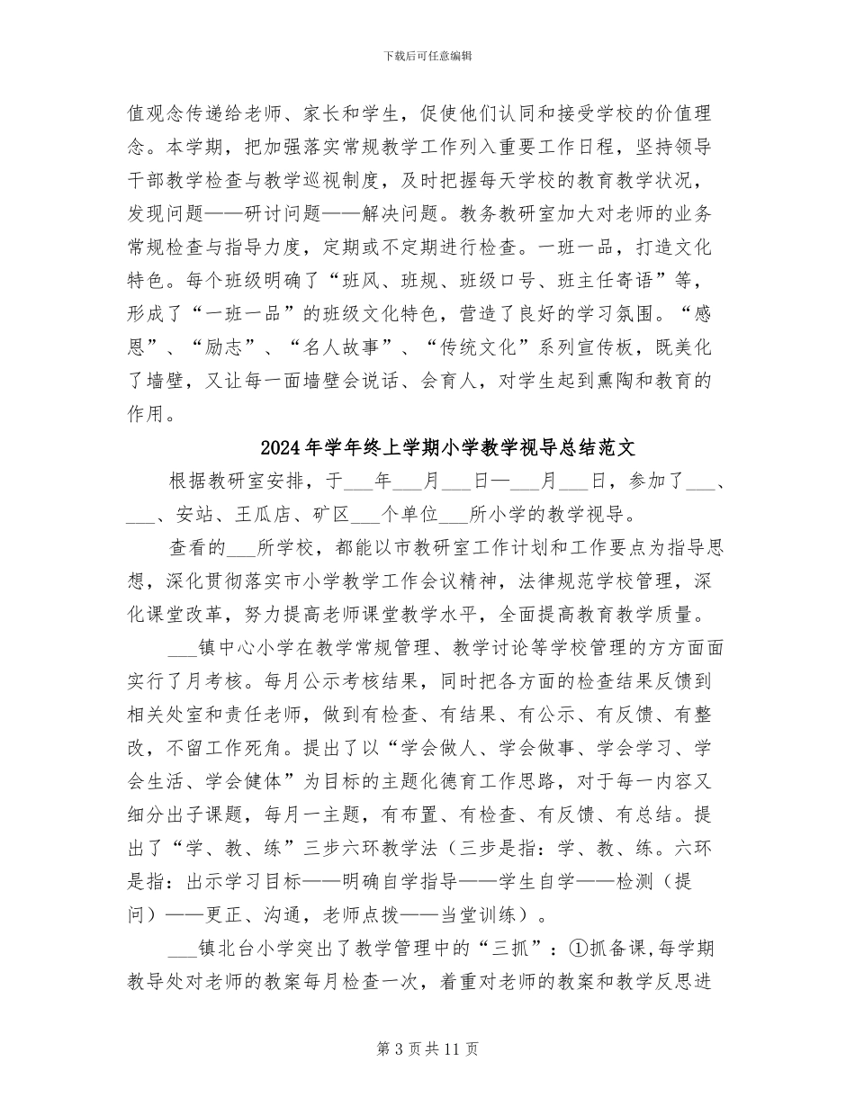 2024年学年终上学期小学教学视导总结_第3页