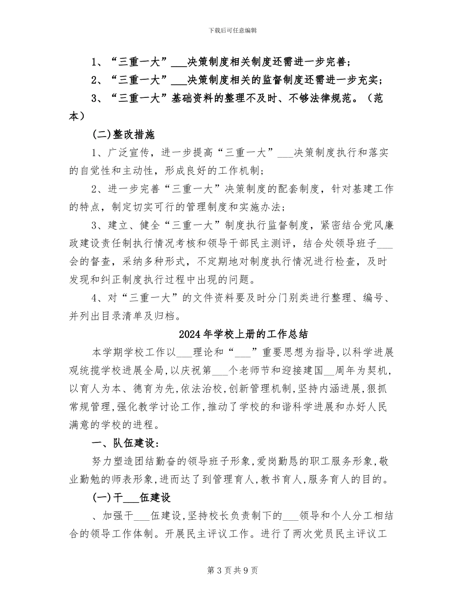 2024年学校三重一大总结报告_第3页