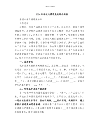 2024年学校内涵发展总结会安排