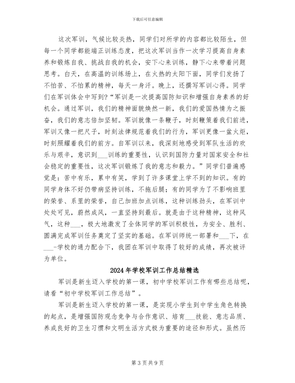 2024年学校军训工作总结_第3页