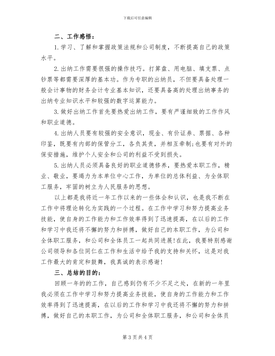 2024年学校出纳个人年度工作总结_第3页