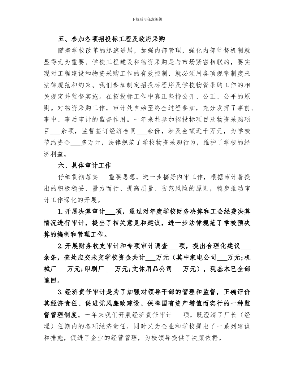 2024年学校审计改革年终总结范文_第3页