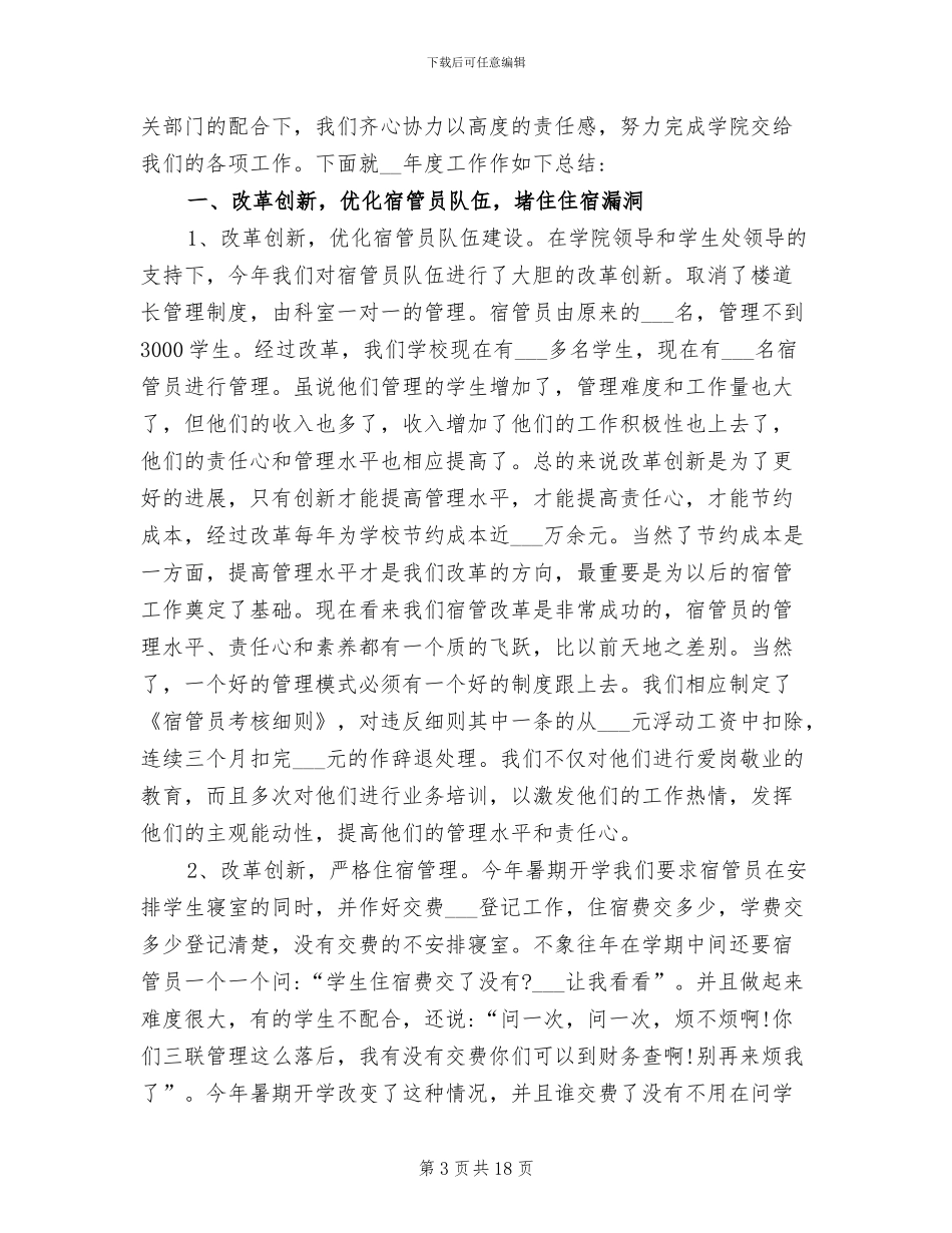 2024年学校宿舍工作总结_第3页