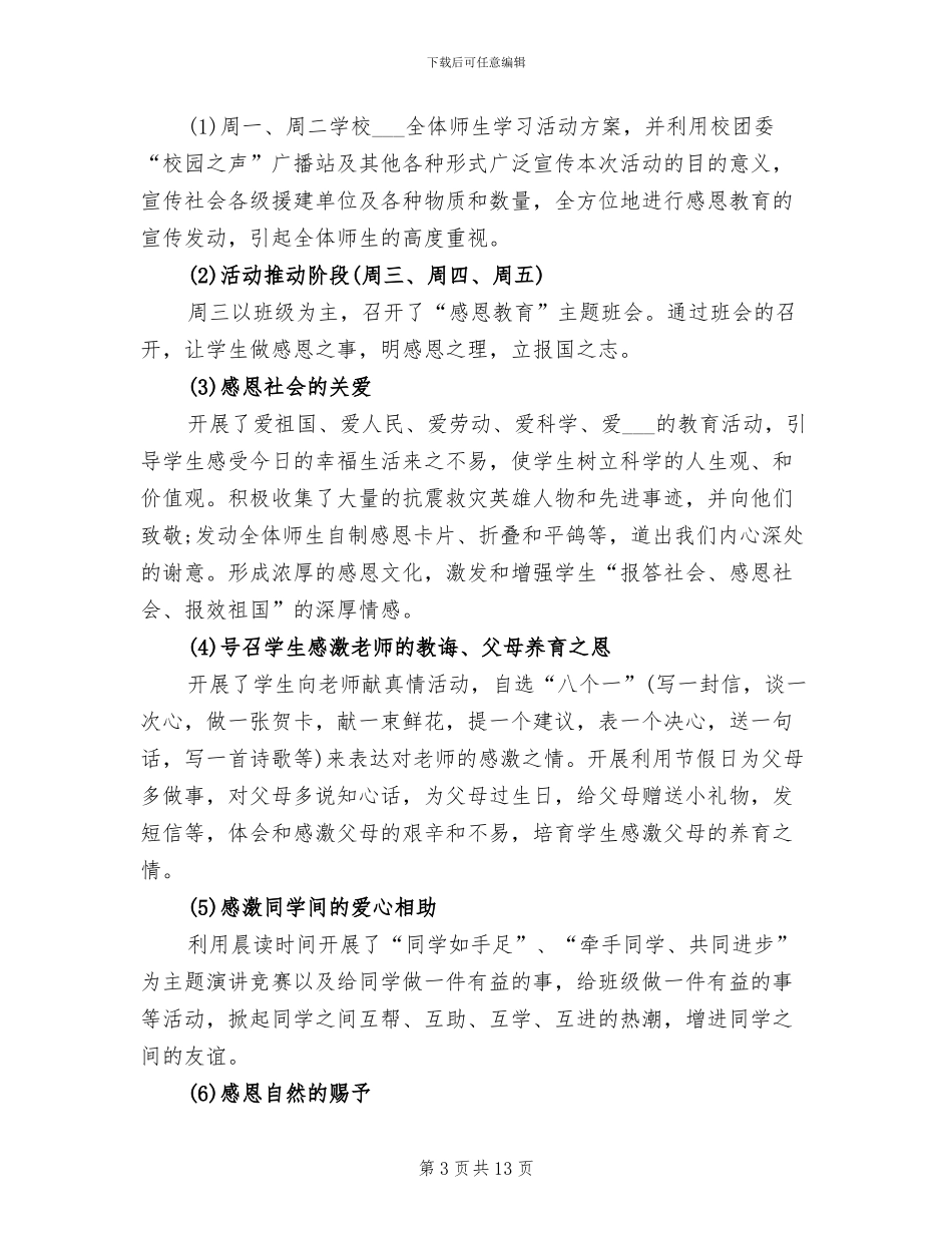 2024年学校开展防灾减灾日宣传活动总结_第3页