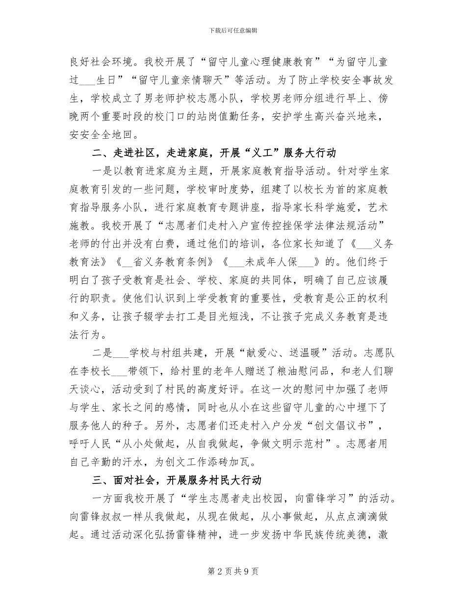 2024年学校志愿者活动总结_第2页