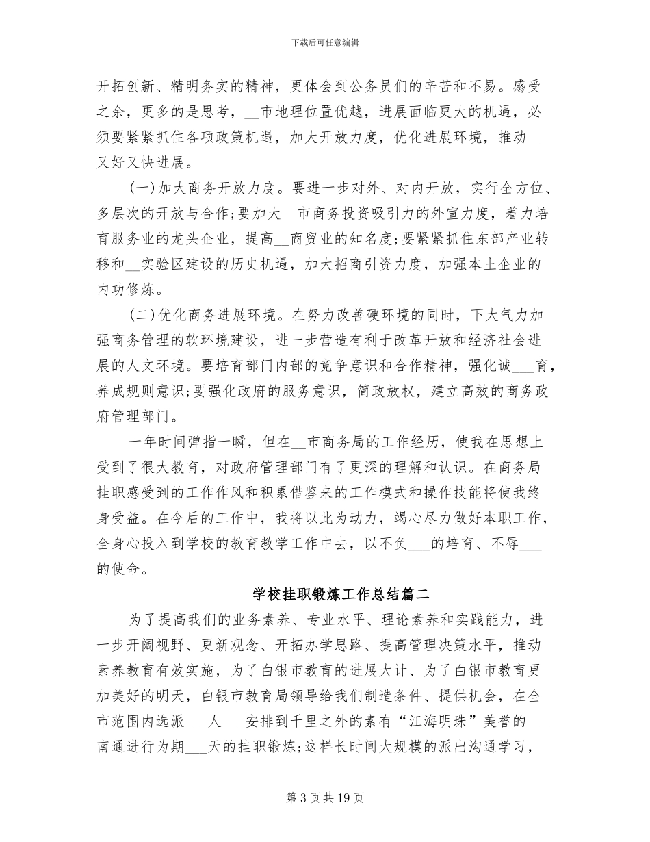 2024年学校挂职锻炼工作总结_第3页