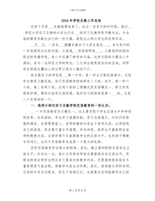 2024年学校支教工作总结