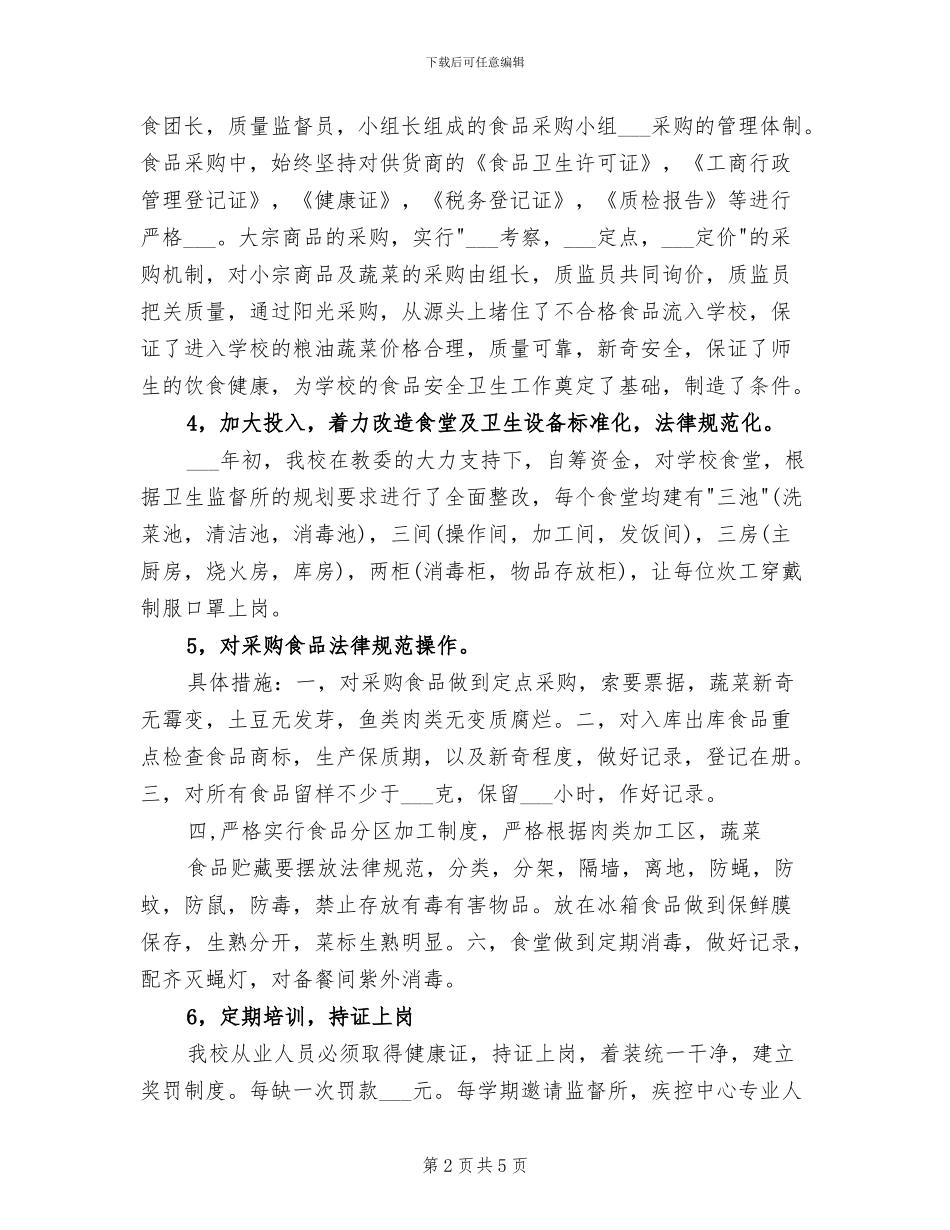 2024年学校食品卫生工作总结_第2页