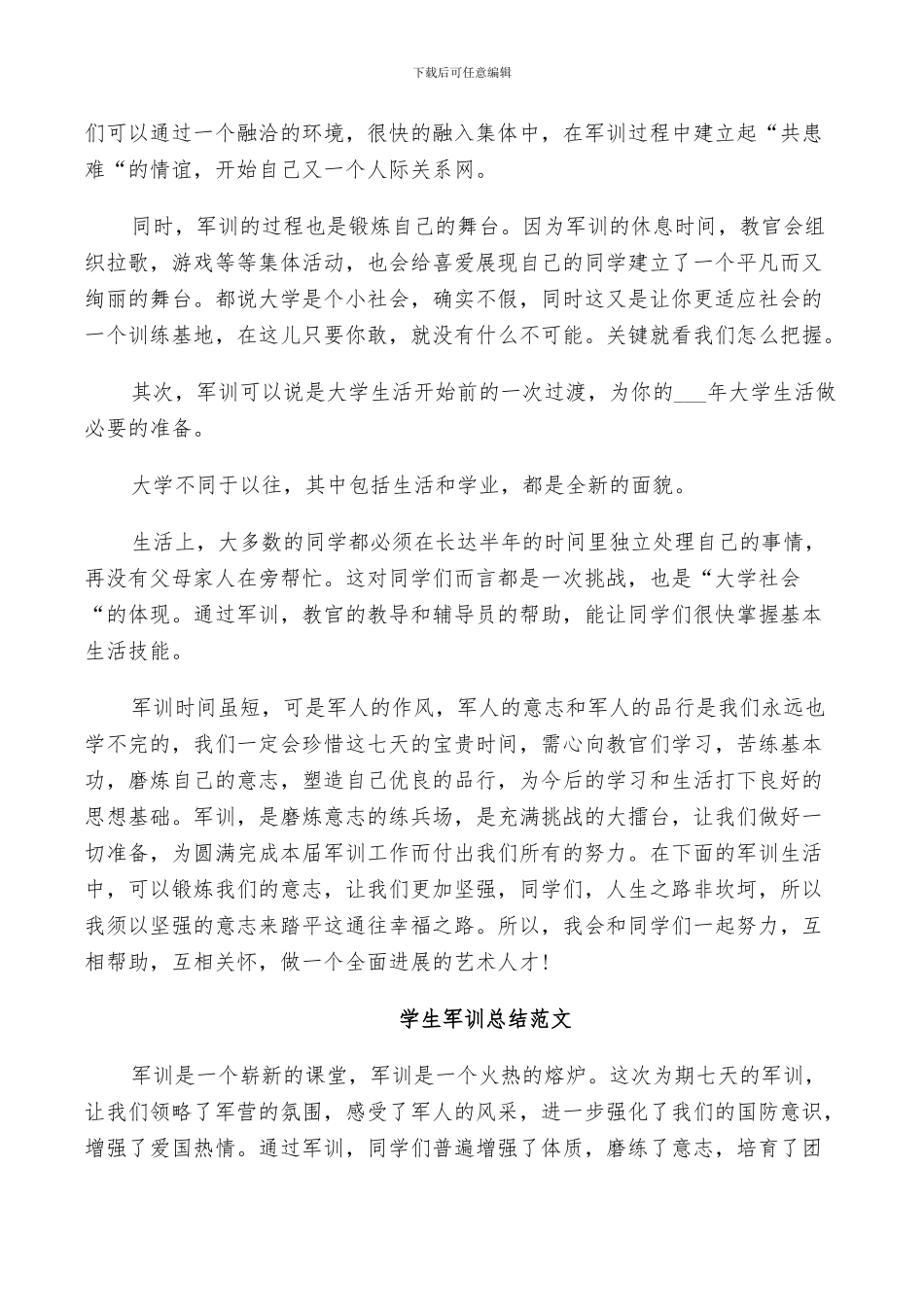 2024年学生军训总结范文_第3页