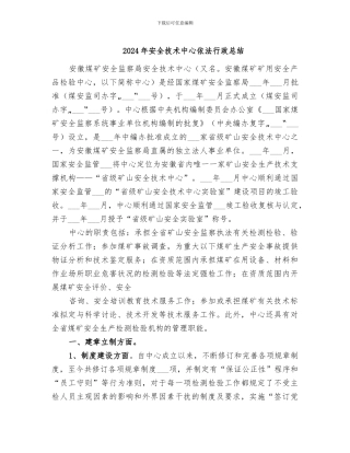 2024年安全技术中心依法行政总结