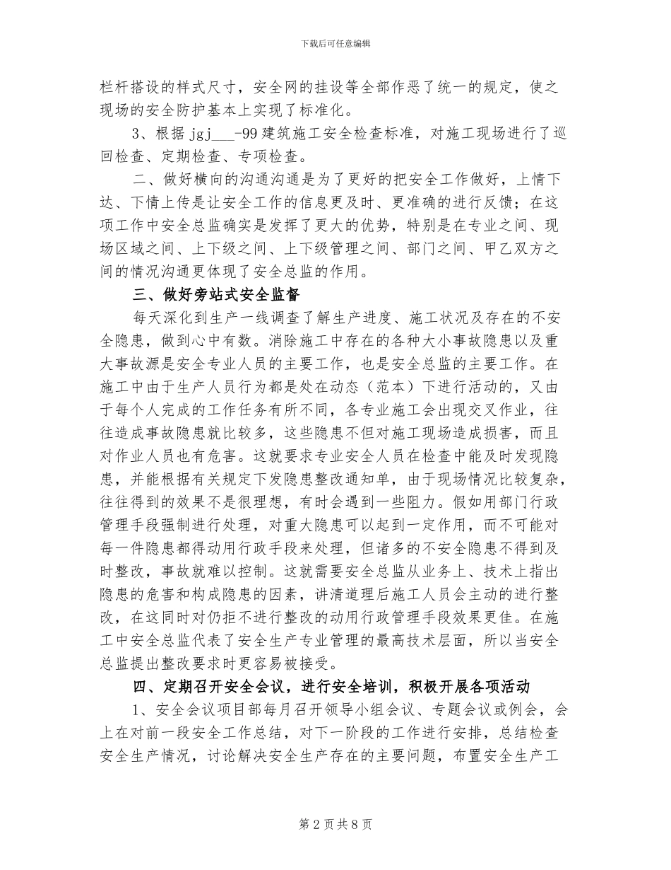 2024年安全总监年终工作总结_第2页