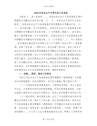 2024年安全生产专项行动工作总结