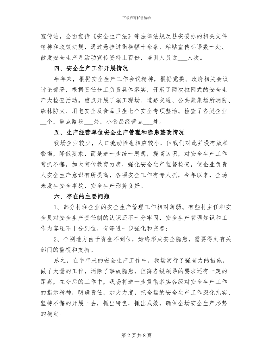 2024年安全生产专项整治工作总结范文_第2页
