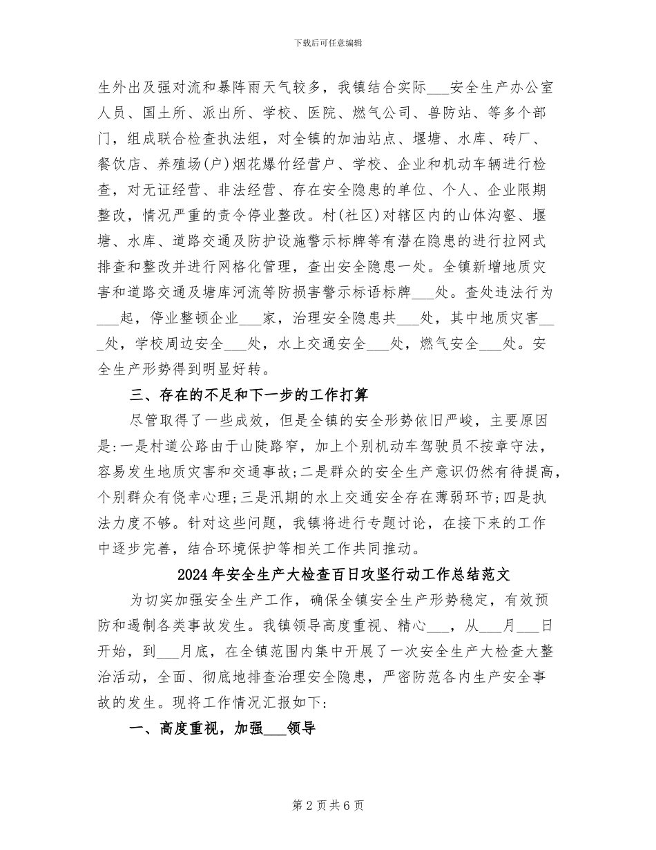 2024年安全生产大检查百日攻坚行动工作总结_第2页