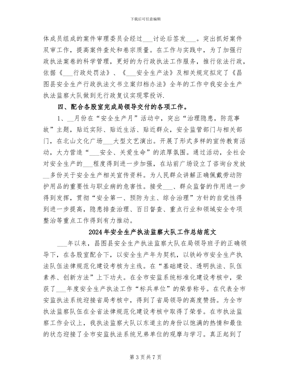 2024年安全生产执法监察大队工作总结_第3页