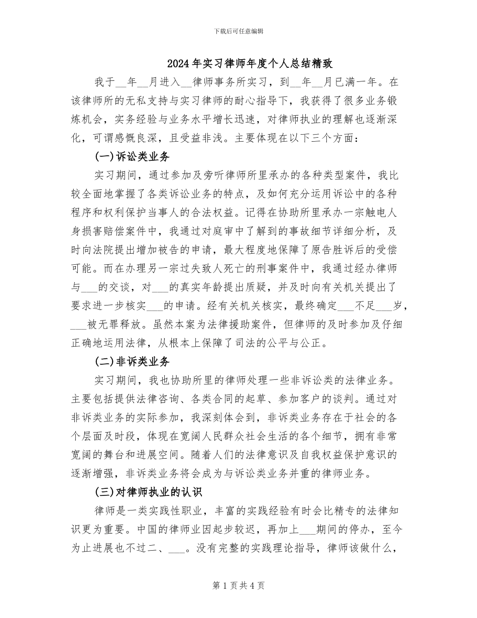 2024年实习律师年度个人总结精美_第1页