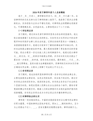 2024年实习律师年度个人总结精美